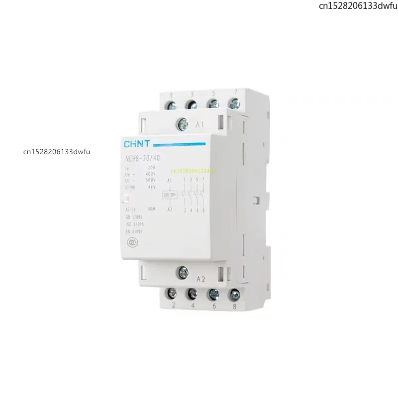 CHINT NCH8 20A 25A 40A 63A 1NO 1NC 2NO 2NC 4NO 2P 4P Din السكك الحديدية المنزلية قواطع التيار المتردد الصغيرة 220V 230V 400V 63/22 63/40 40/22
