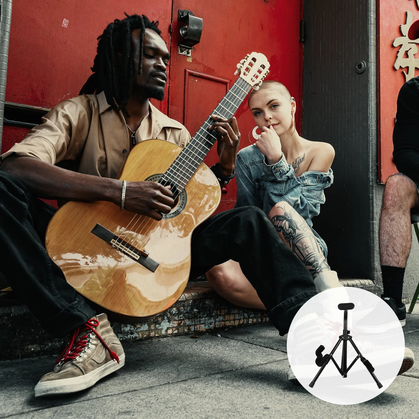 

1Pcs Folding Guitar Stand High Quality Strong Durable Tripod Music Instrument Organizer Holder Rack Guitar Stand