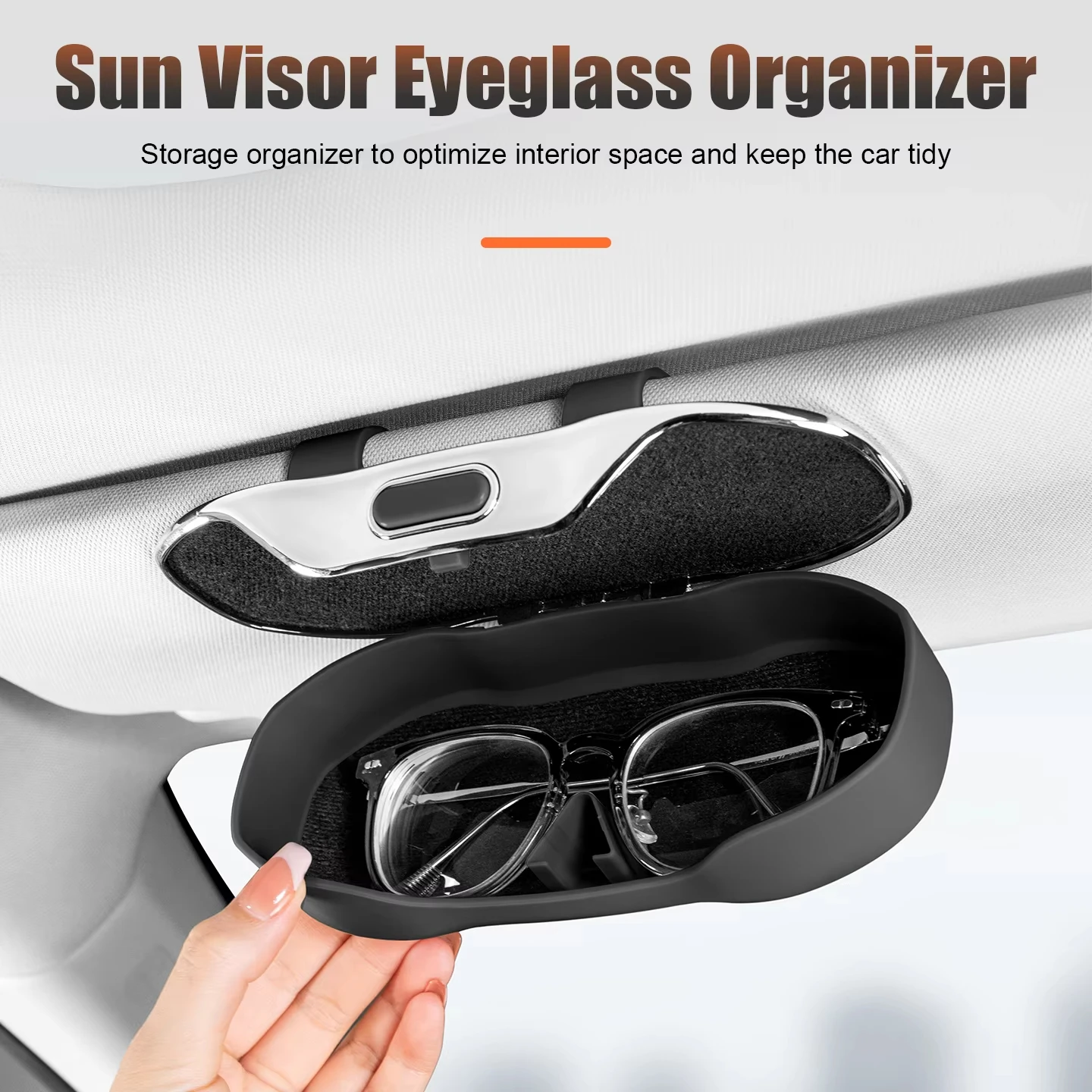 Car Sunglasses Holder Car Glasses Box Sun Visor ABS Storage Case Anti-Scratch Eyeglasses Protection Box Car Interior Accessories