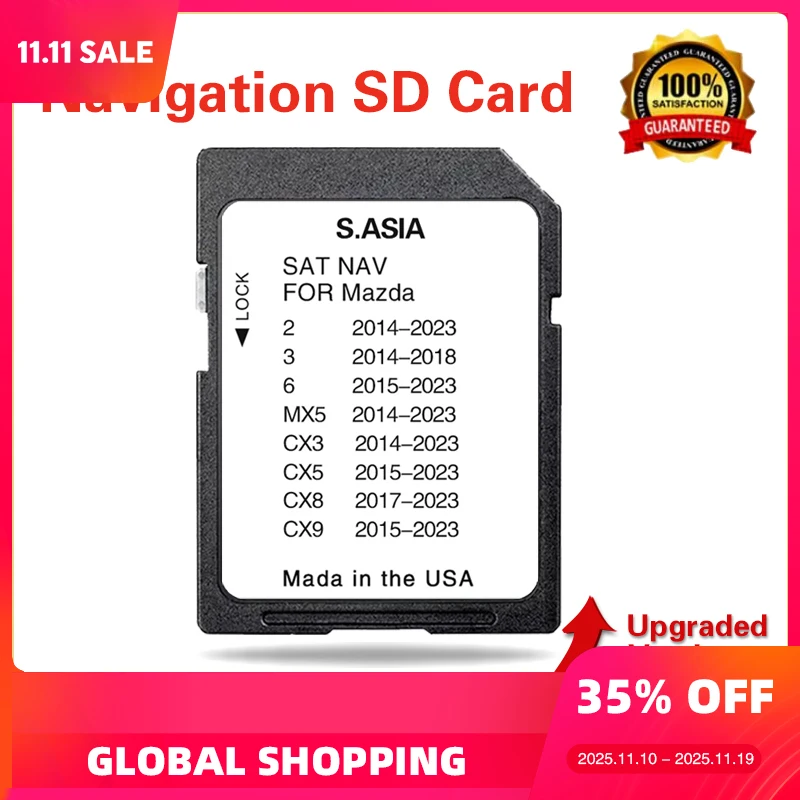 

Update for Mazda 2/3/6/MX5/CX3/CX5/CX8/CX9 Car 2023 Maps South Asia Navigation SD GPS Card Accessories Software Data