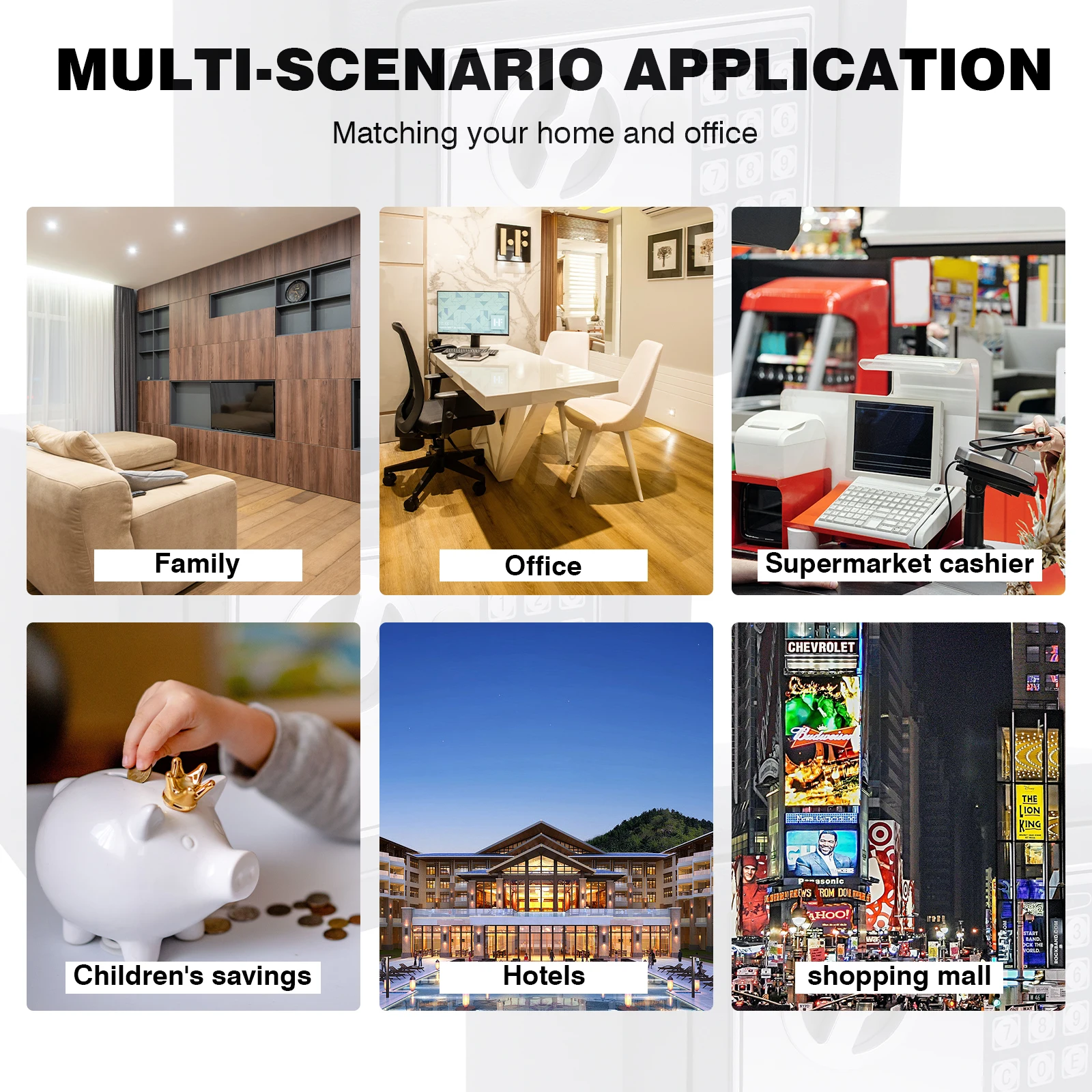 خزنة إلكترونية مقاومة للحريق ومقاومة للماء مع لوحة مفاتيح رقمية رئيسية لتخزين آمن من النقود والمجوهرات ومكتب المستندات