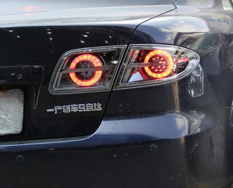 ضوء خلفي LED كامل لمصباح MAZDA 6 LED 2003-2014 عدسة شفافة للإسكان الأسود