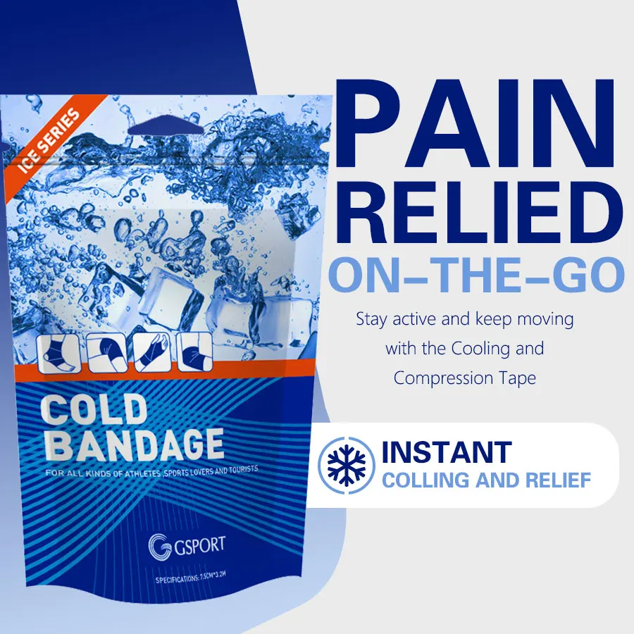 Cold Bandages Self Adhesive Instant Cooling Ice Tape Wrap Sprain Muscle Pain Recovery Cold Compression Athletic Sport First Aid