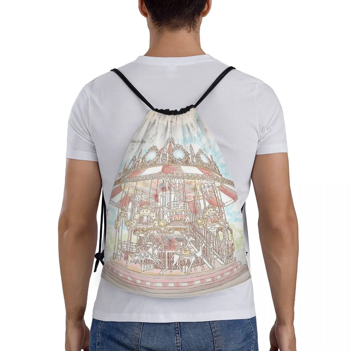 

Рюкзаки Pastel Circus Carousel, повседневные сумки на шнурке, спортивные сумки, сумки для книг, сумки для путешествий и школы