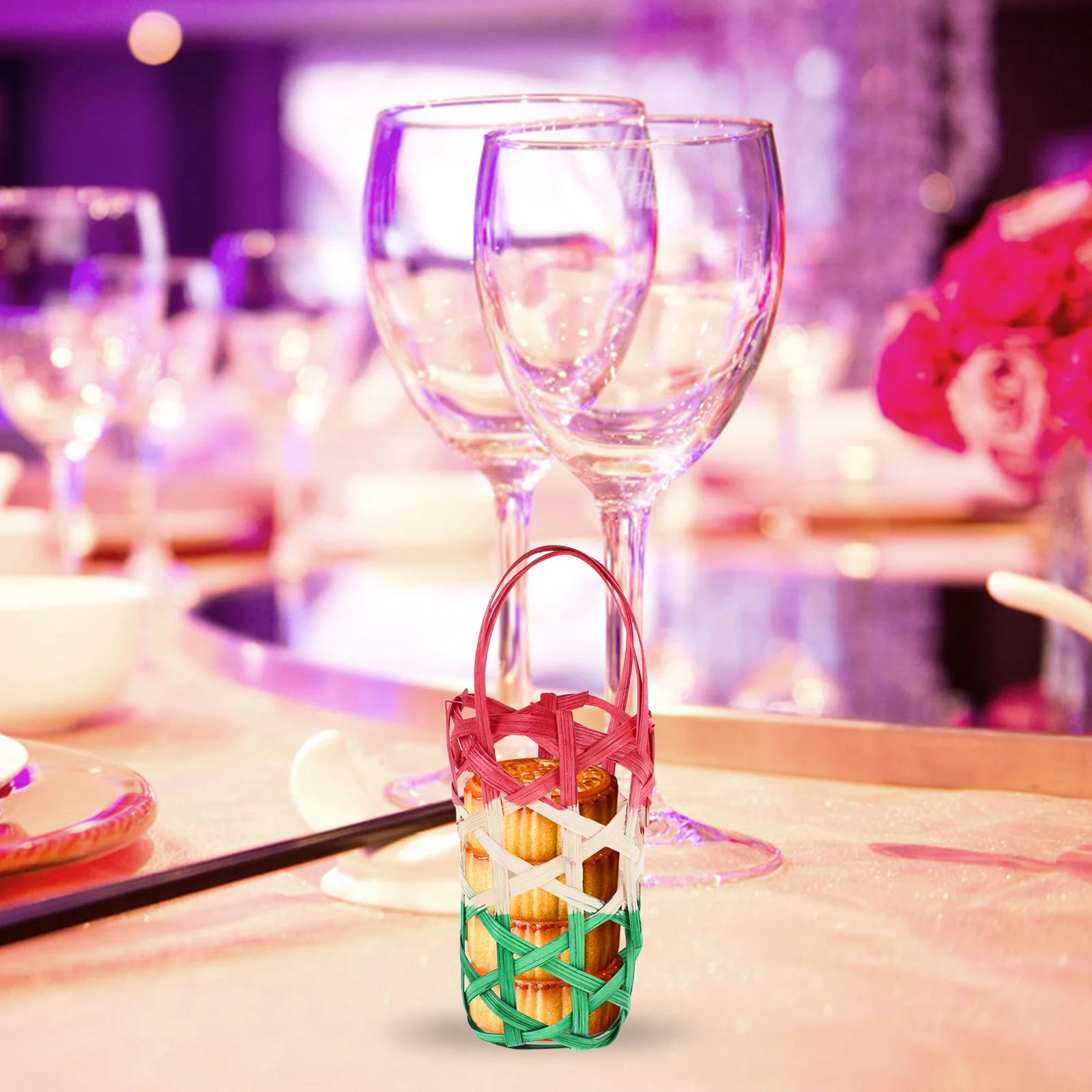 3pcs Handheld Bamboo Basket Portable Egg Storage Basket Household Organizer Container Large Capacity Picnic Baskets For Snacks