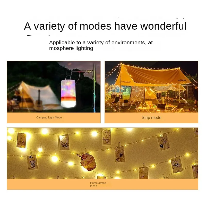 Nightlight Atmosphere Light Decorative String Light Colorful Light with Charging Camping Light Portable Tent Light