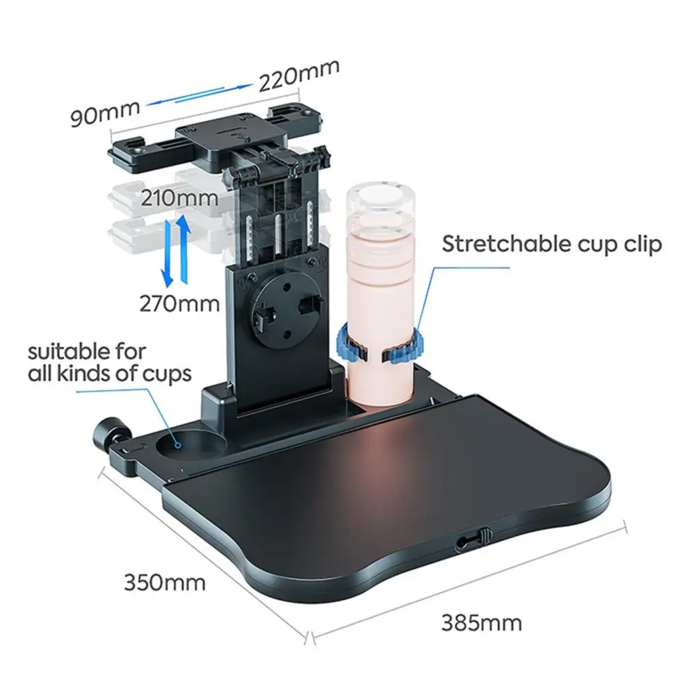 Car Dining Table Tray Car Seat Travel Tray Car Seat Tray Table with Swivel Phone Holder Cup Holder Strong Load-bearing for Easy