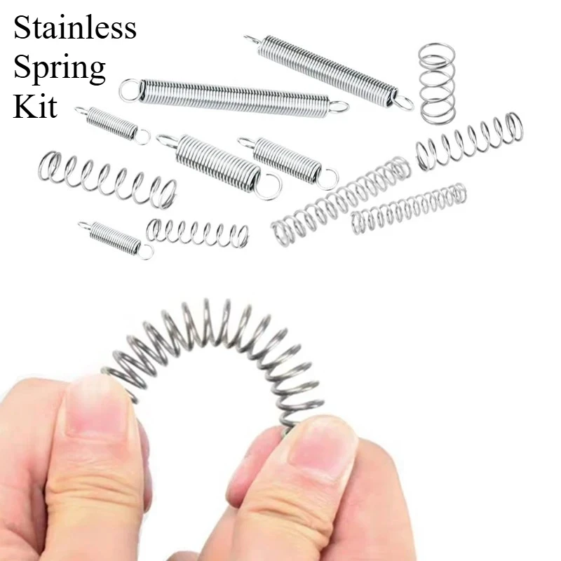 200/300PCS Assortimento di molle e molle Set di assortimento di molle di compressione Set in scatola di plastica Hardware Molla in acciaio inossidabile