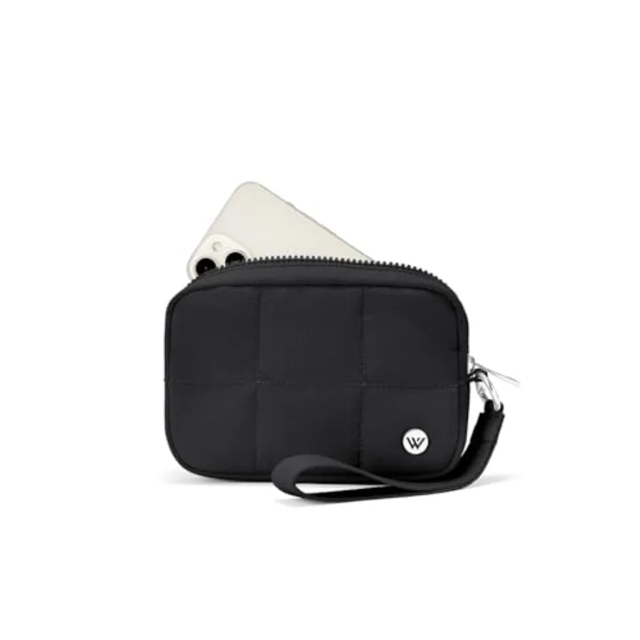 

Кошелек-клатч WESTBRONCO Puffer для женщин, стеганая нейлоновая сумочка с RFID-защитой, мини-косметичка для путешествий, чехол для телефона на молнии