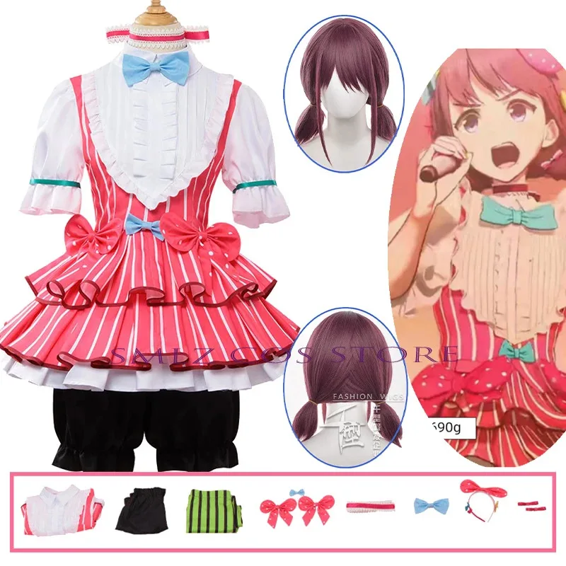 

Anime GIRLS BAND CRY NINA ISERI Cosplay Costume Sing Girl NINA ISERI Lolita Cute Dress Suit Wig Halloween Party Outfit for Woman