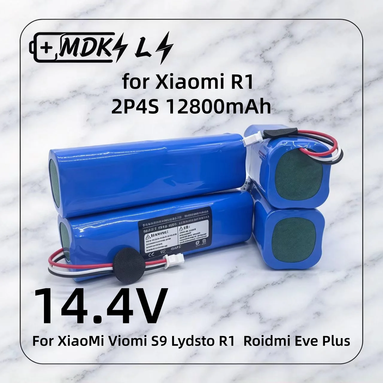2026 New For XiaoMi Viomi S9 Lydsto R1 Roidmi Eve Plus 100% Original 14.4V lithium battery 2P4S 2800-12800mAh