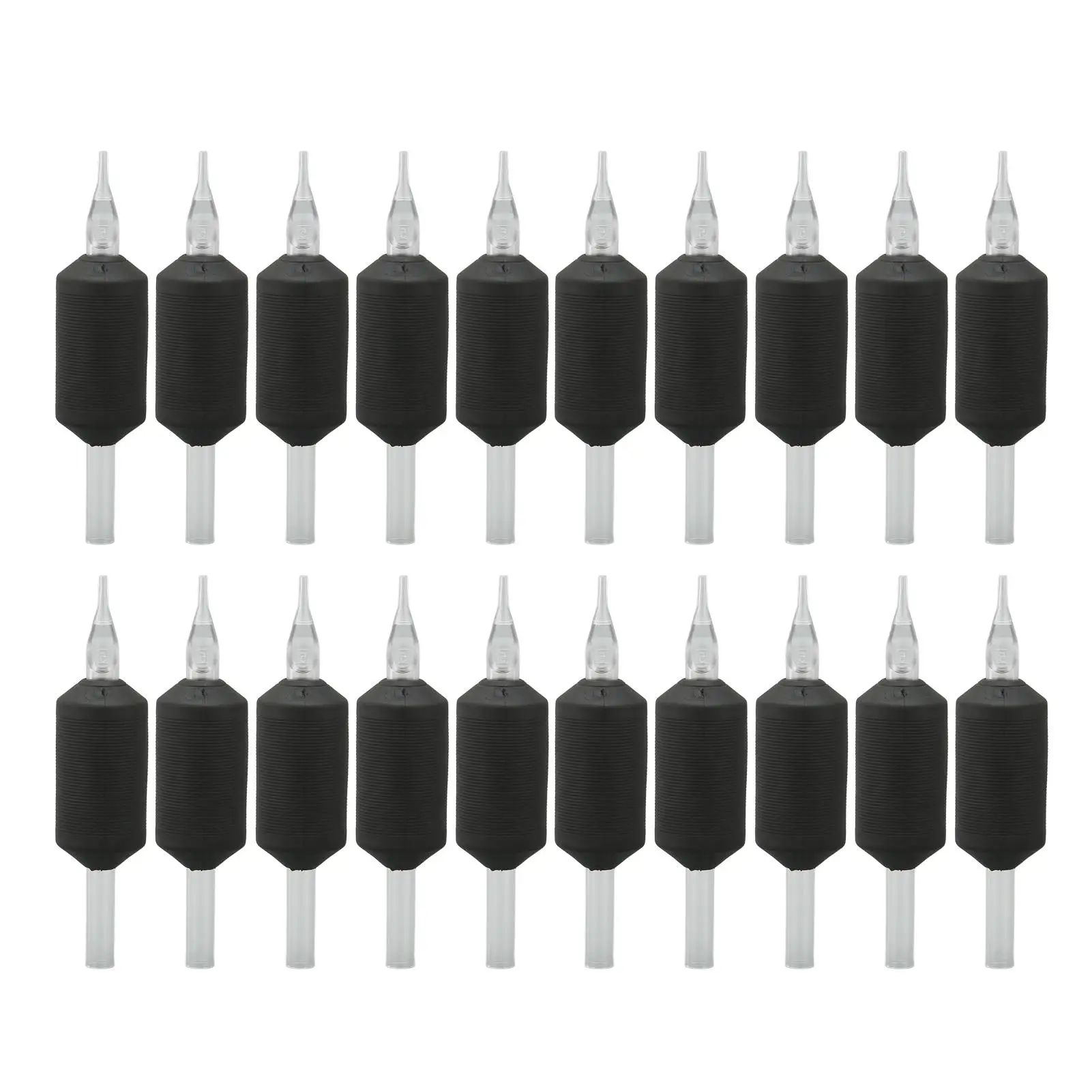 20pcs 25mm  Disposable Silicone Tattoo Grip Machine Handle Black   Lightweight Tattoo Hand Tube for Tattooing