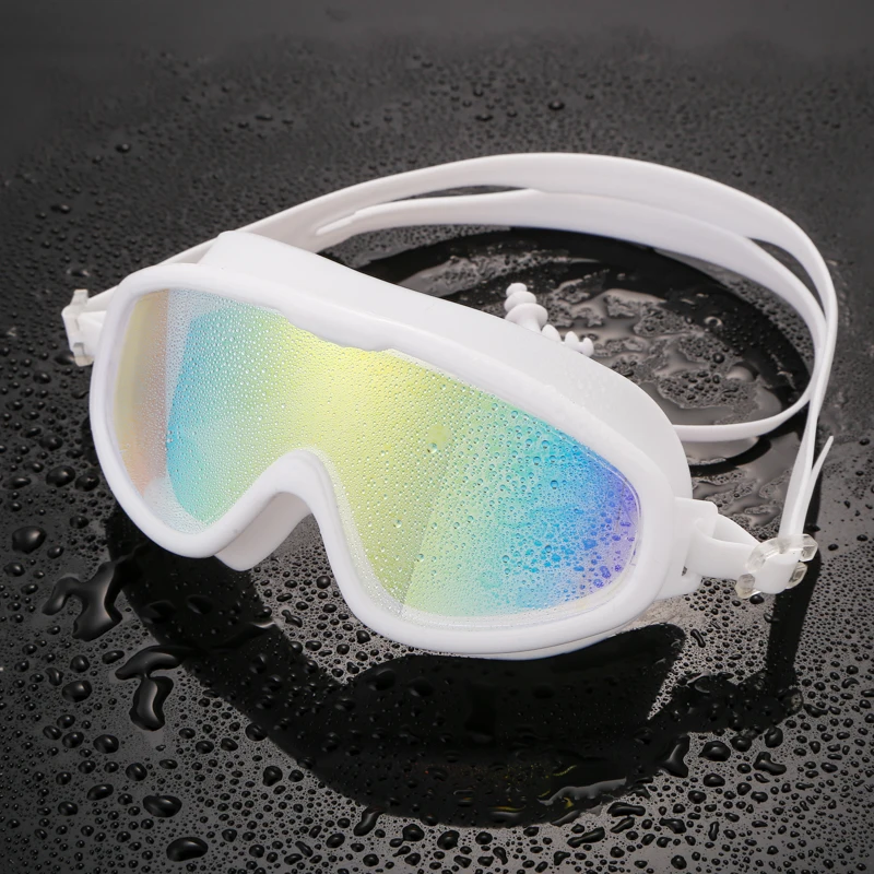 

Новые очки для плавания в большой оправе с гальваническим покрытием для взрослых/защита от запотевания и ультрафиолета/защитные оптические линзы/аксессуары для плавания