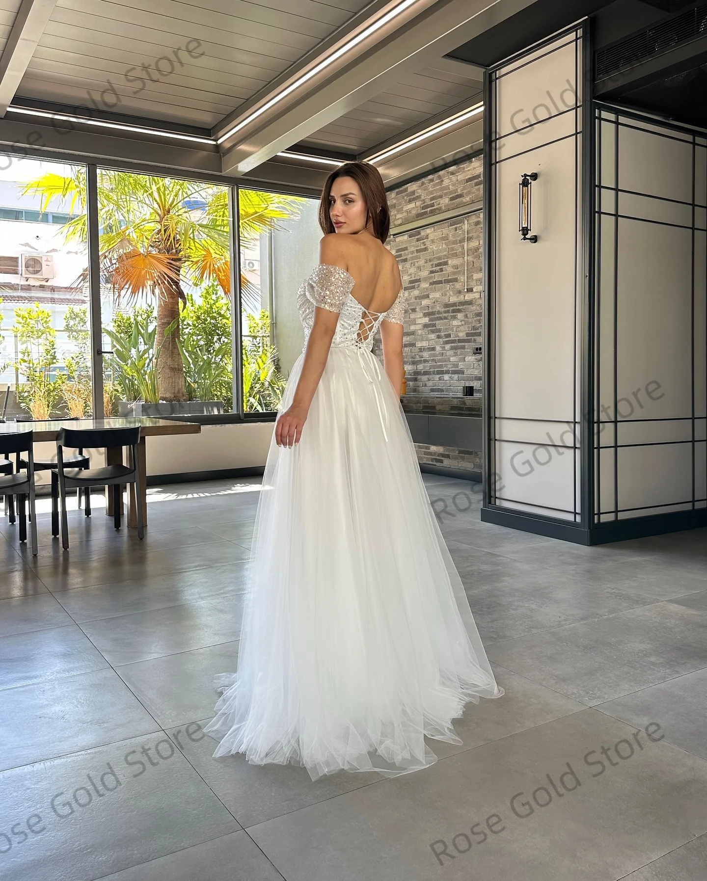 فساتين لحضور الحفلات الموسيقية باللون الأبيض الكلاسيكي للنساء بدون أكتاف ترتر فيستدوس دي غالا لعام 2025 ثنيات مخصصة للفتيات فساتين سهرة من التل #3