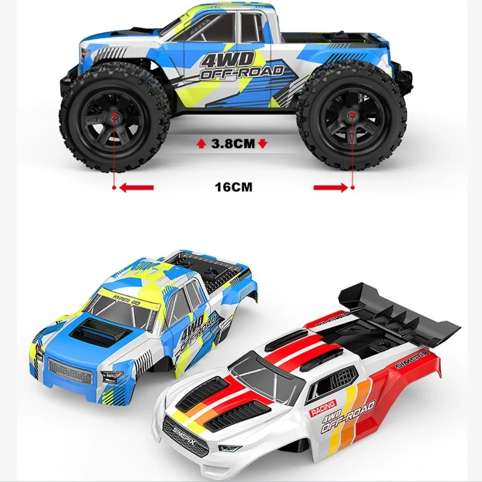 1:18 échelle double couverture haute vitesse RC voiture de course tout Terrain hors route télécommande camion 2.4G métal 4WD course dérive RC voiture jouets