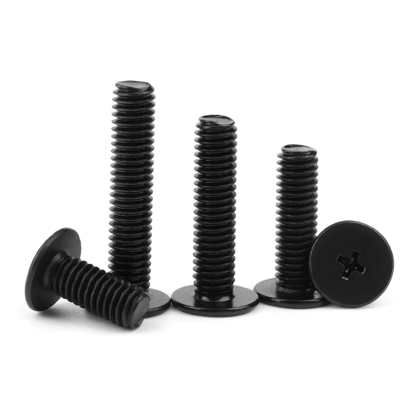 Black 304 Stainless Steel CM Screws M3 M4 M5 M6 Phillips Ultra Thin Flat Wafer Head Bolt for Laptop Repair SSD DIY Industrial