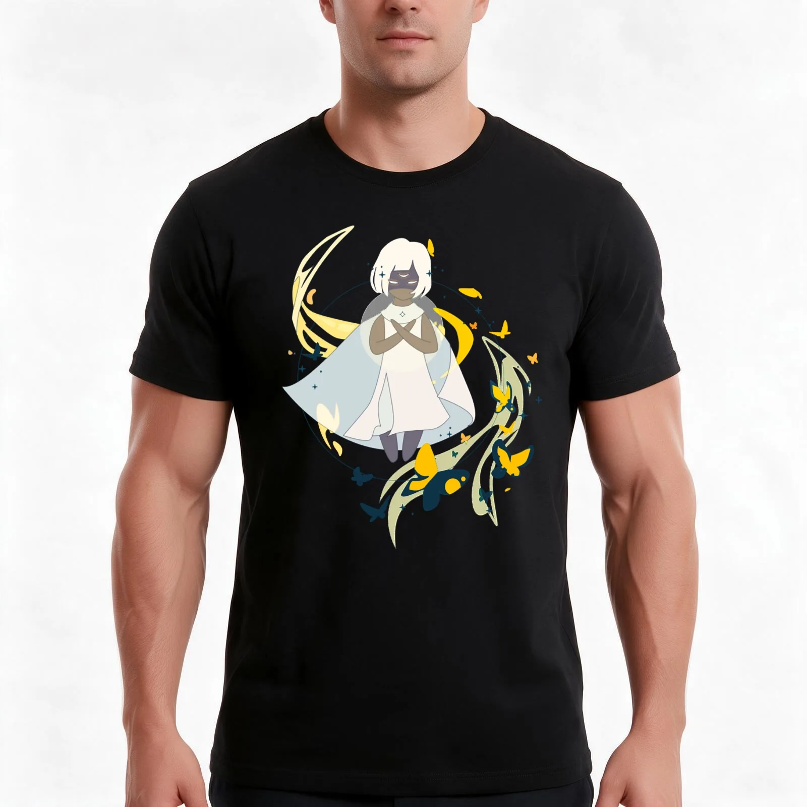 Yellow butterflies - sky COTL children of the light T-Shirt Summer Casual Cotton Tee Oversized Streetwear Tops 100% Cotton