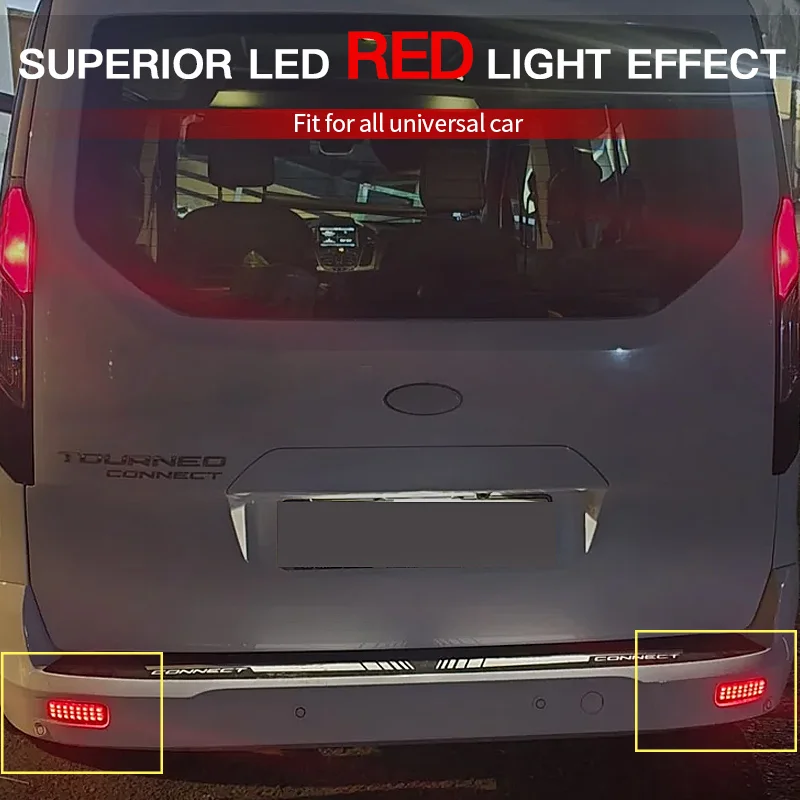 1 Set LED Rear Bumper Reflector Light For Ford Transit Van Custom Connect Tourneo 2013-UP Reverse Tail Brake Stop lamp