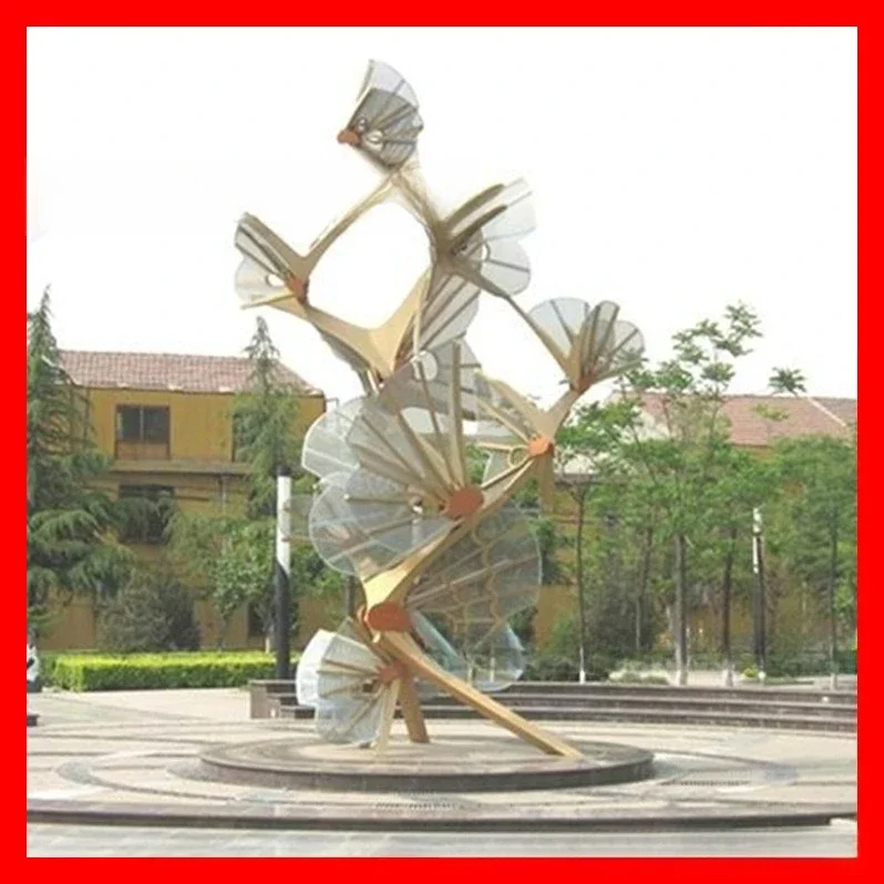 Ornement de sculpture de sol de paysage d'art extérieur d'hôtel creux d'art de fer de croquis de jardin d'acier inoxydable