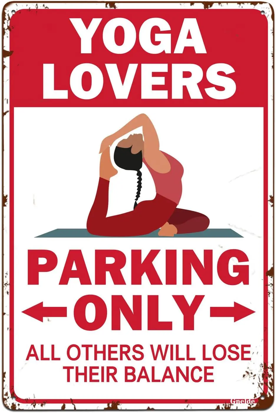 Metal Sign Yoga Parking Only Retro Rustic Decor Home Garage Street Road Lane Park Bar Cafe Club Wall Decoration Outdoor Vintage 
