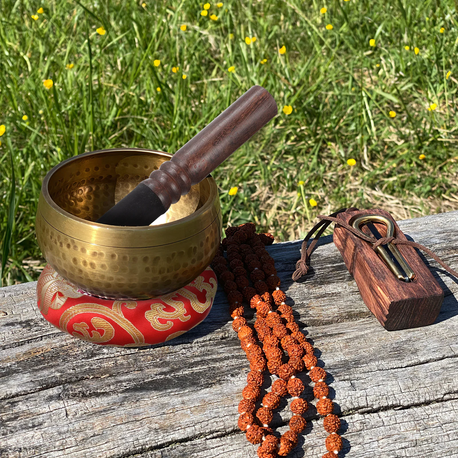 

3Pcs Buddhist Sound Bowl Pads Cushions Non Slip Design Set with Meditation Mallet Tibetan Singing Bowl Cushion Meditation