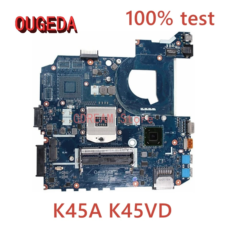 

OUGEDA QCL40 LA-8221P Mainboard For ASUS P45VA K45A K45VD A45V K45VM K45VS A85V Laptop motherboard HM76 UMA DDR3 Full tested