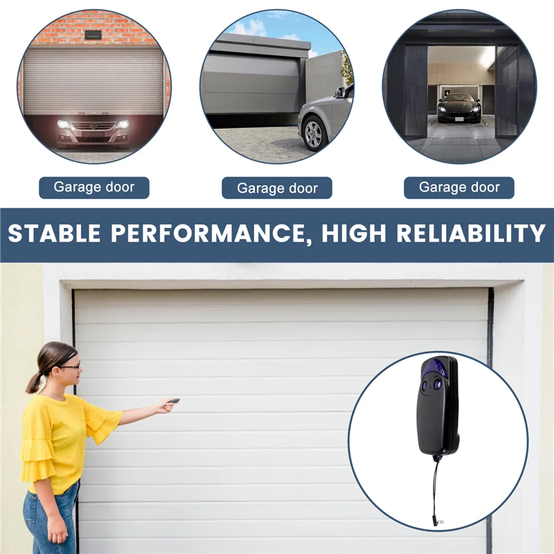 AT93-Rolling Code Garagentor-Handfernbedienung für Nice Flor Flo2r FLO2R-S Flor-S – Zuverlässige Einheit