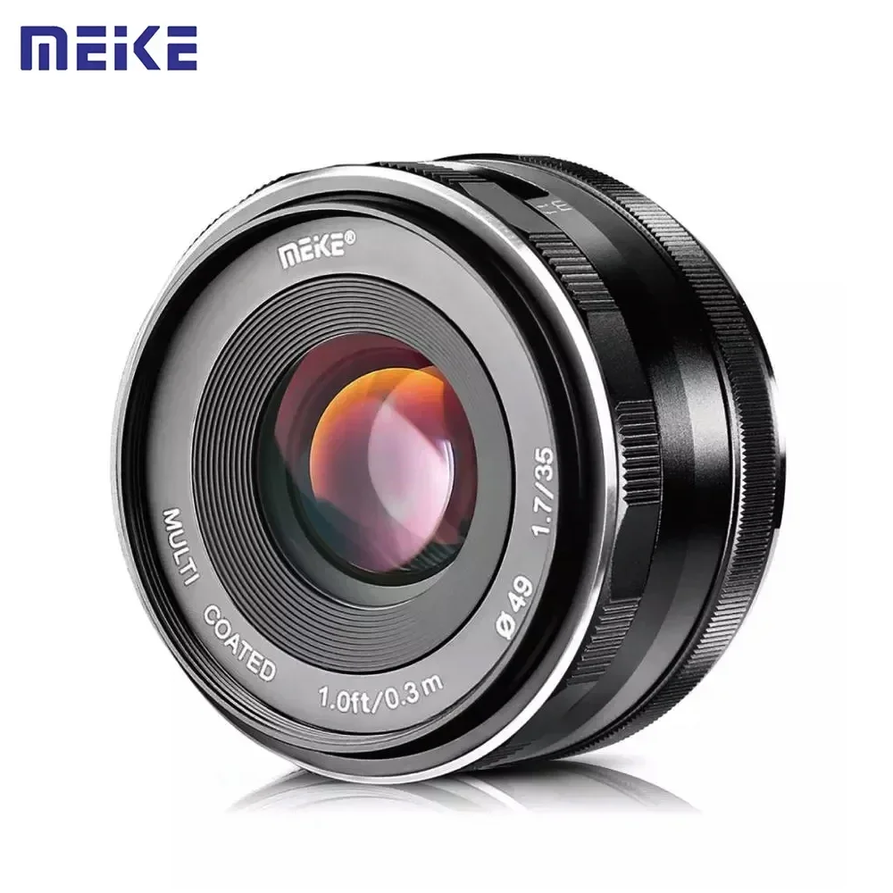 Meike Camera 35mm F1.7 Aperture Manual Focus Lens for Canon EOS.M  M4/3 Gh5 Sony Nex7 A7 A6500 Fujifilm X-A3 XE3 XM1 XT20