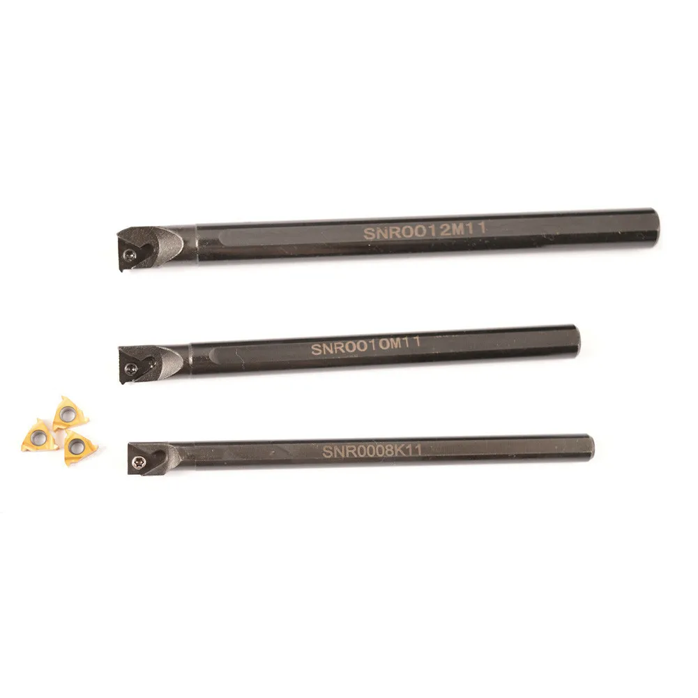 Perfectly Crafted Thread Turning Tools SNR0008K11 + SNR0010K11 + SNR0012M11 Holders with For 11IR AG60 Inserts