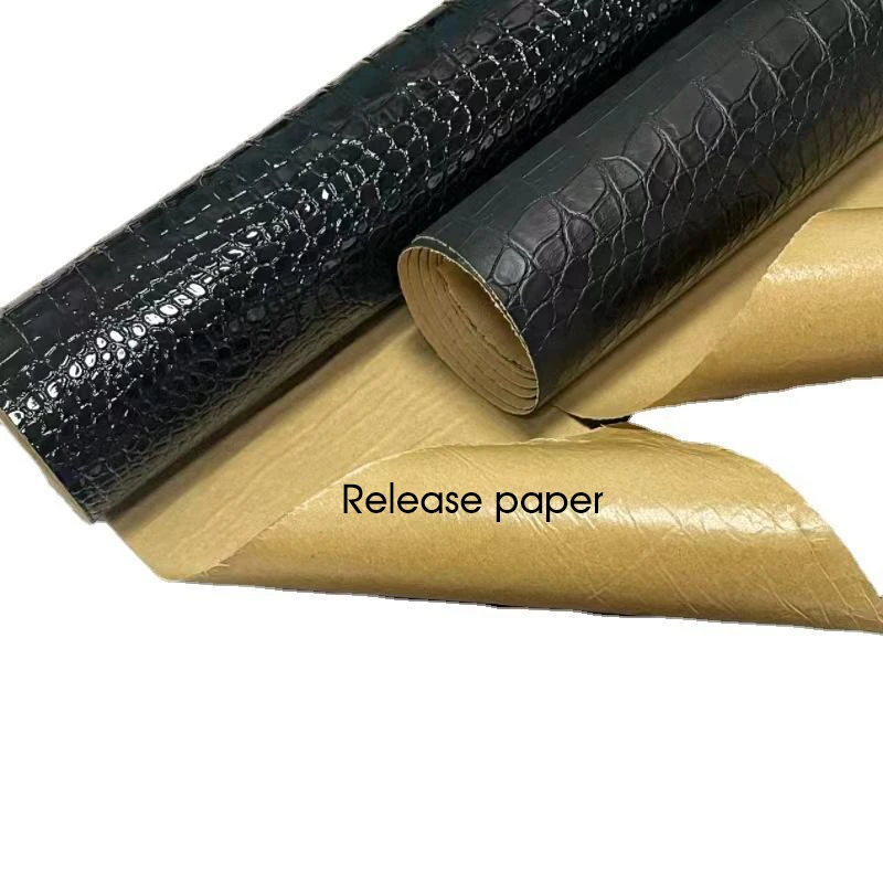 Self-Adhesive Alligator Fabric Soft Textured Crocodile Vinyl Faux Leather Gator Skin Embossed Upholstery DIY Craft Leather