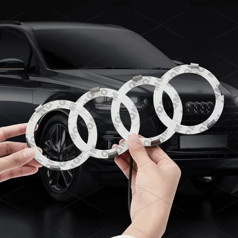 4 Ring Logo Light Car LED Grille static state Light Black silver Badge Emblem For AUDI A3 A4 A5 A6 A7 A8 S3 S4 S5 S6 S7 Q3 Q5 Q7