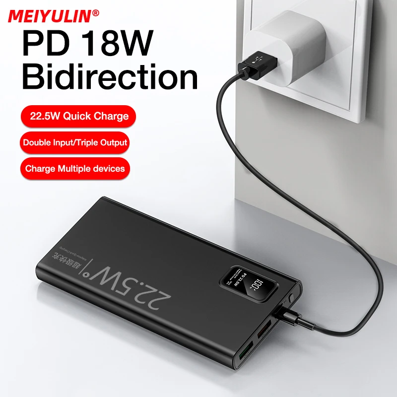 20000mAh 대용량 보조배터리 22.5W USB C PD 고속 충전기, 아이폰 16 삼성 샤오미 10000mAh 휴대용 외장 배터리