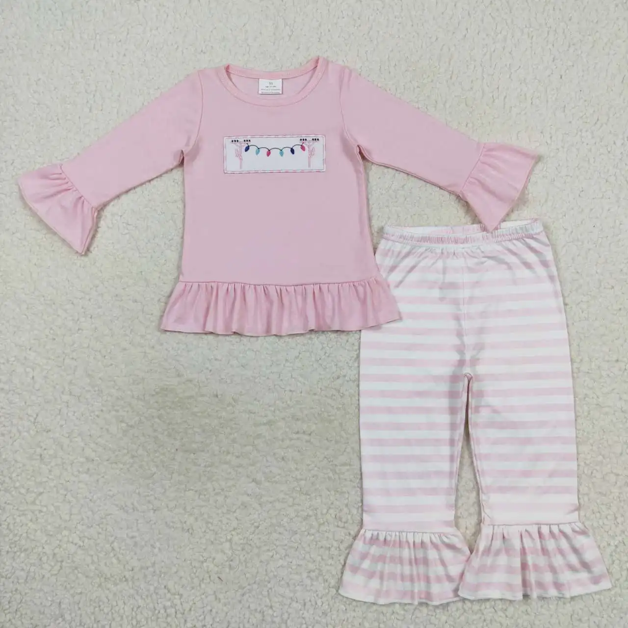z93-02 GLP0694 Wholesale kids clothes boys Matching clothing Embroidered long-sleeved pants sets Boutique baby girl clothes