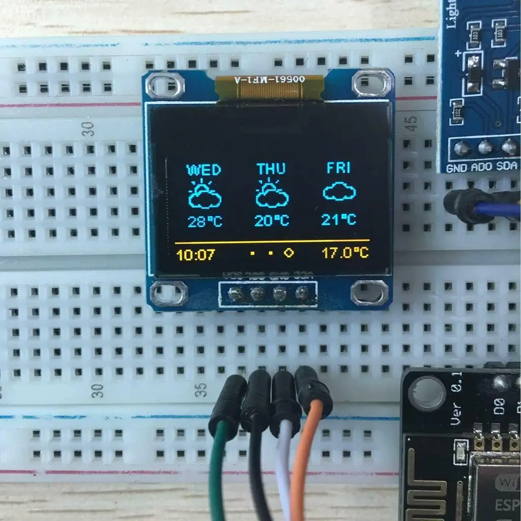 Kit with Tutorial, Temperature Humidity Atmospheric Pressure Sensor + 0.96'' OLED IIC LCD Display + Breadboard