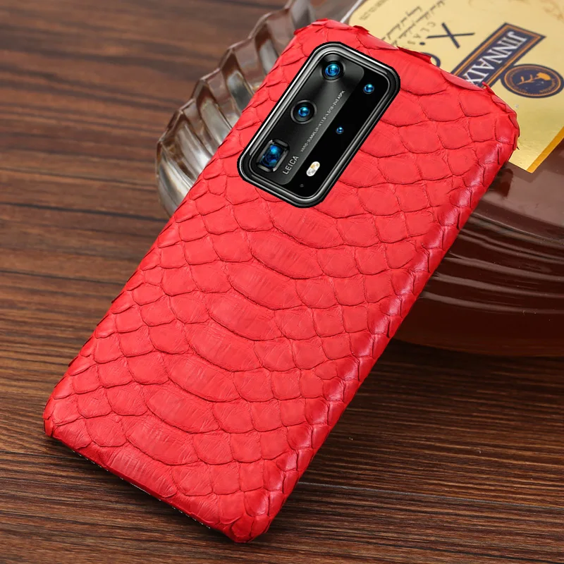 

Luxury Original Python Leather Phone Case for Huawei P40 Pro P60 P50 Mate 50 40 Snakeskin Cover For Honor 70 80 90 Magic 5 Pro.