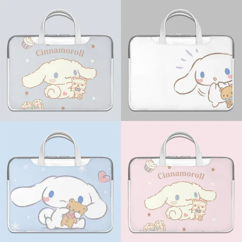 

Sanrio Anime peripherals Laptop Bag Cinnamoroll Cute Large Capacity Tablet Organizer Cartoon Handbag Laptop Case 12in 14in 16in