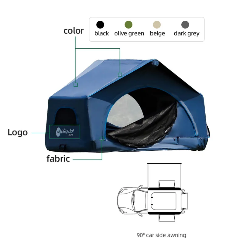 

Air Tent Camping Outdoor Inflatable SUV Roof Awning Tent for Trucks 2-3 People OEM ODM Factory Custom Logo Bulk Wholesale