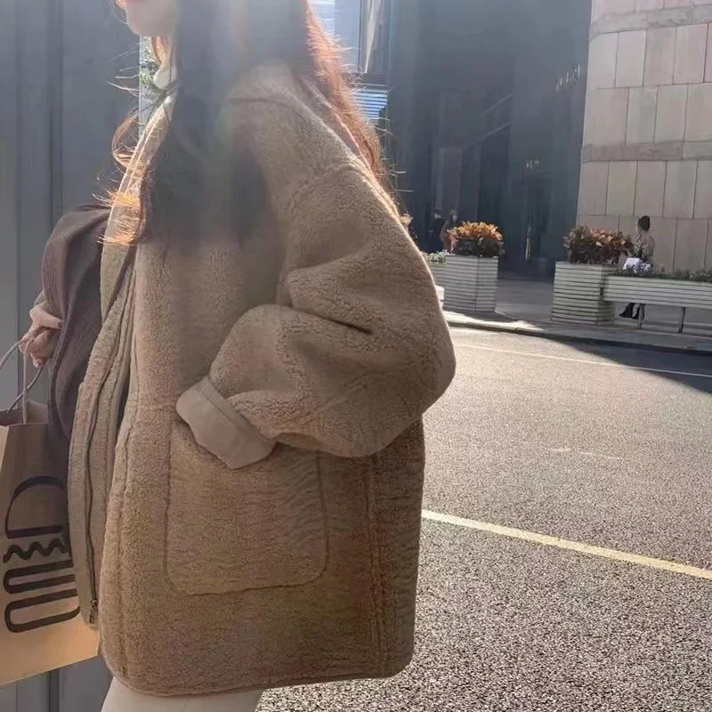 

Ins Parkas Women Winter Retro Patchwork Korean Style O-neck Long Sleeve Outwear Fashion Tender Warm Streetwear Vintage BF Casual