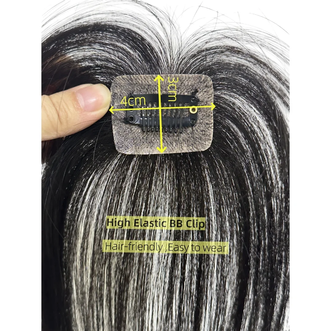 360 °   Abdeckung von natürlichen schwarzen Echthaar-Pony-Clips in Haarteilen für Frauen, falscher natürlicher Pony mit dünner werdenden Haarverlängerungen