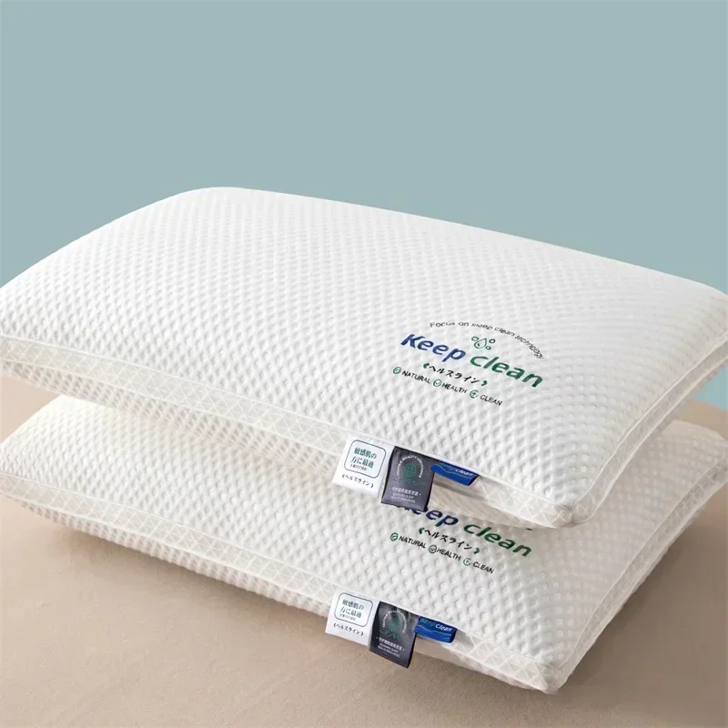 2 piece of Class A knitted cotton pillow, non-slumping pillow core, deep sleep cervical protection single pillow