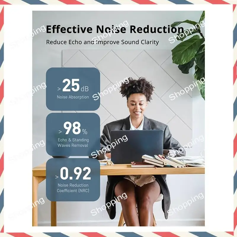 

A44M 12 Pack Self-Adhesive Acoustic Panels,12 Inch X 12 Inch X 0.4 Inch Soundproof Wall Panels Splicing Design,For Walls Home