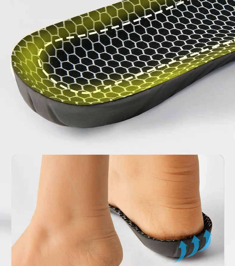 Schwarze orthopädische Einlegesohlen mit Fußgewölbestütze, stoßdämpfende Sporteinlagen, atmungsaktive, geruchsneutrale Schuhpolster, 2 Stück/4 Stück. – Detail 15