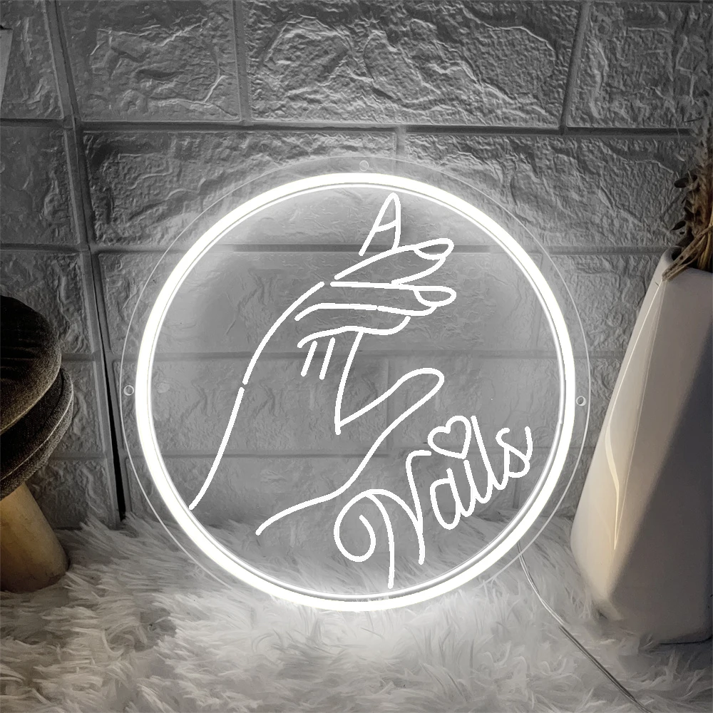 Letrero de neón personalizado para uñas, tienda de belleza, hogar, mujer, niña, decoración de habitación, decoración de pared, letrero tallado 3D, letreros luminosos Led, regalo de Navidad