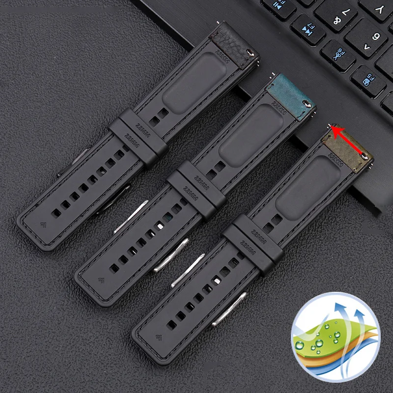 20mm 22mm 24mm wristband for Panerai Breitling Casio Italy Cowhide watch chain men's genuine leather watch strap quick detacha