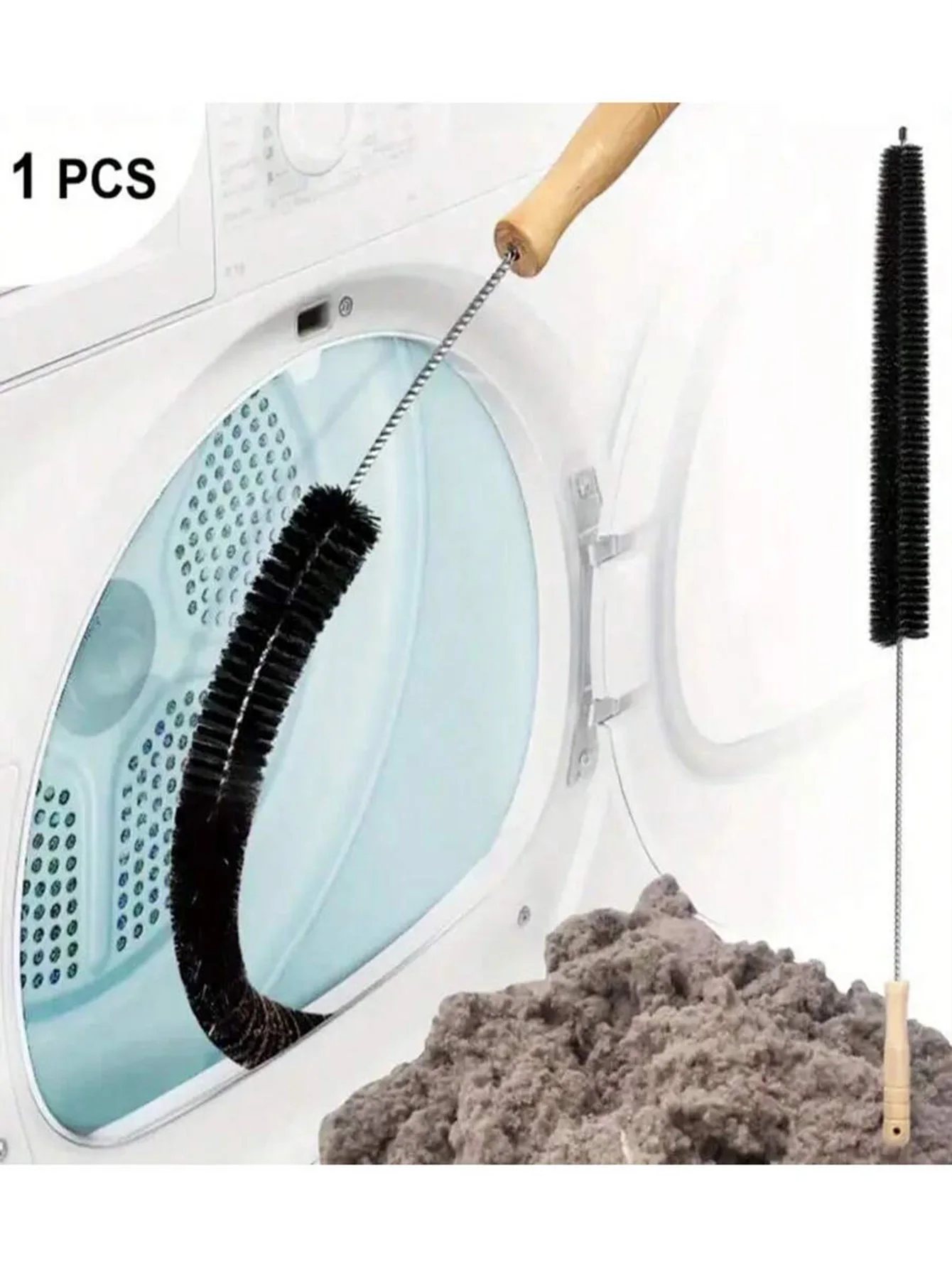 1 Piece Of Washer & Dryer Vent Cleaning Brush With A Long Flexible Rod And Spiral Bristles - Collect Dust, Remove Detergent Resi