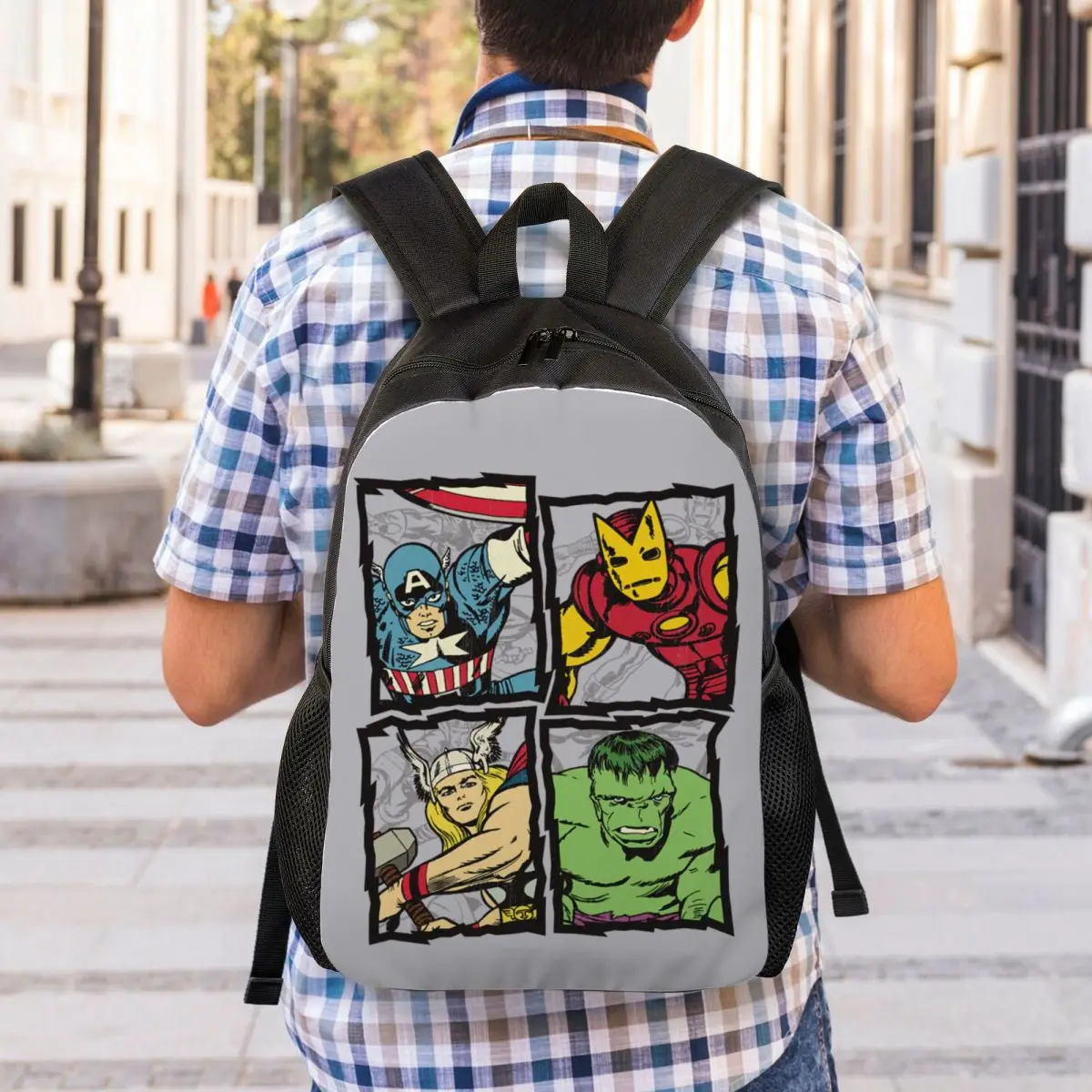 Customized Captain America Superhero Backpack Men Women Casual Bookbag for College School Hulk Bags