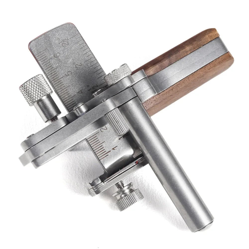 Manual Leather Strip Cutter Roller Type 10-60MM Adjustable  Leathercraft Belt Cutting Tool with Metric Inch Double Scale