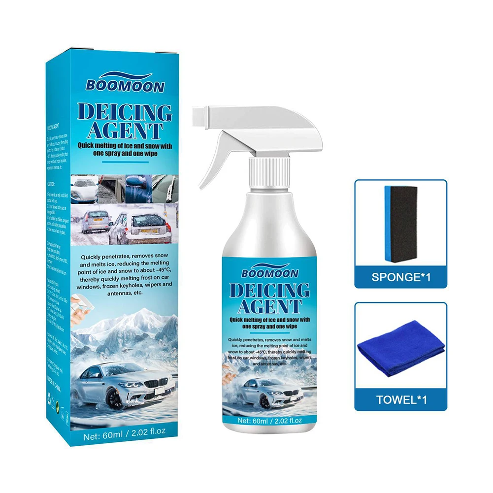 

60ml Car Windshield Snow Ice Melting Spray Glass Window Fast Deicing Defrosting Cleaner Tool Anti Snow Agent Auto Accessories