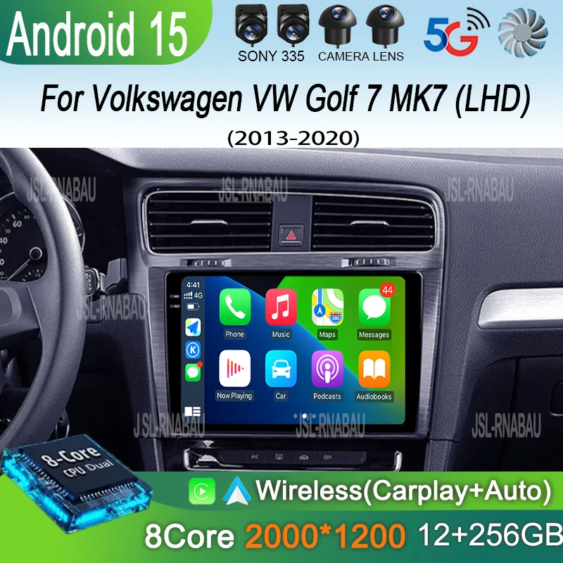 

Android 15 Carplay Stereo For Volkswagen VW Golf 7 2013-2020 MK7 Auto Car Radio Multimedia GPS Video Player Navigation Head Unit