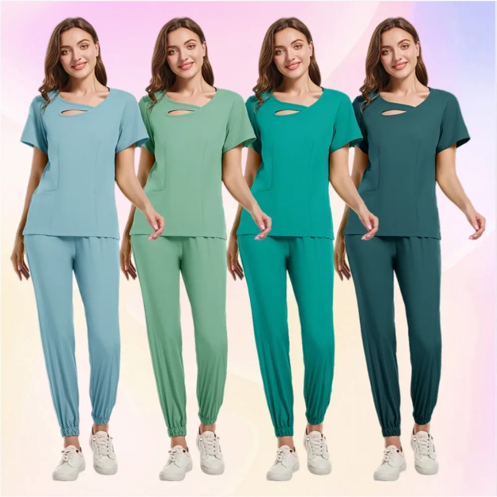 

Slim Fit Medical Scrubs Uniform Women Scrub Sets Nursing Accessories Hospital Surgery Gowns Dental Clinic Beauty Salon Workwear